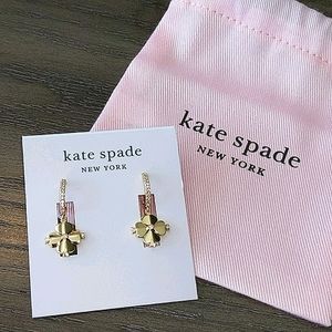 NEW Kate Spade Legacy Logo Spade Flower Mini Hoops